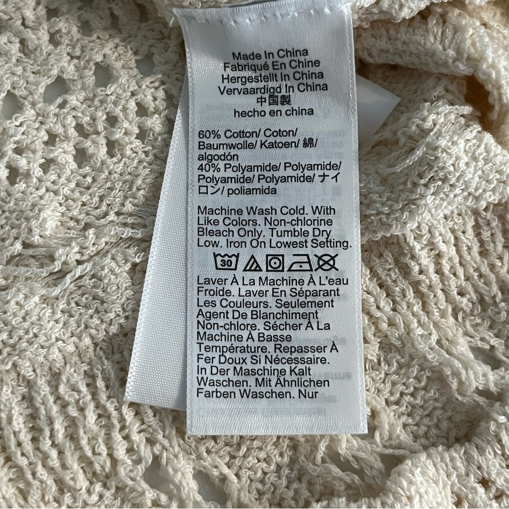 Madewell Scallop Trim Cream Knit Cropped Sweater XS - Picture 9 of 13